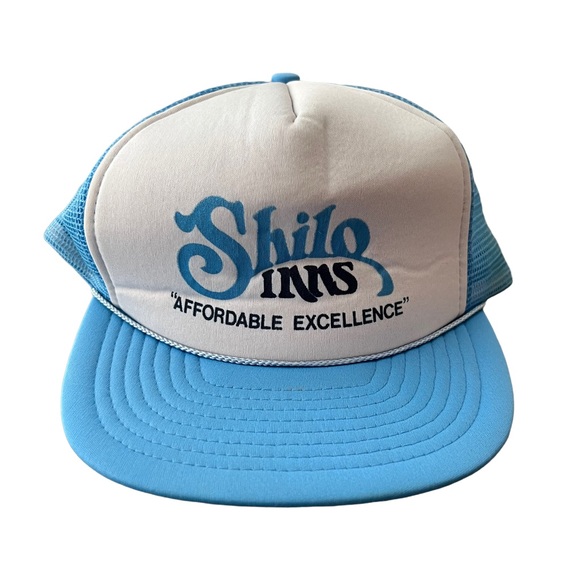 Vintage Accessories Rare Vintage Shilo Inns Blue And White Trucker